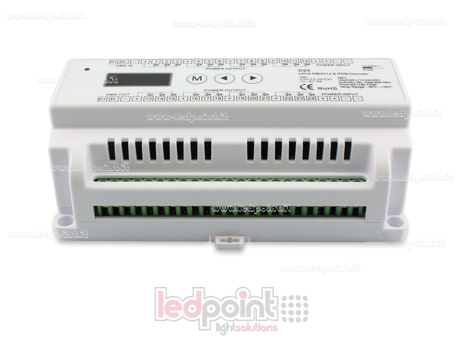 DMX 512 décodeur, 24 canaux 3A chacun, tension 12-24V DC