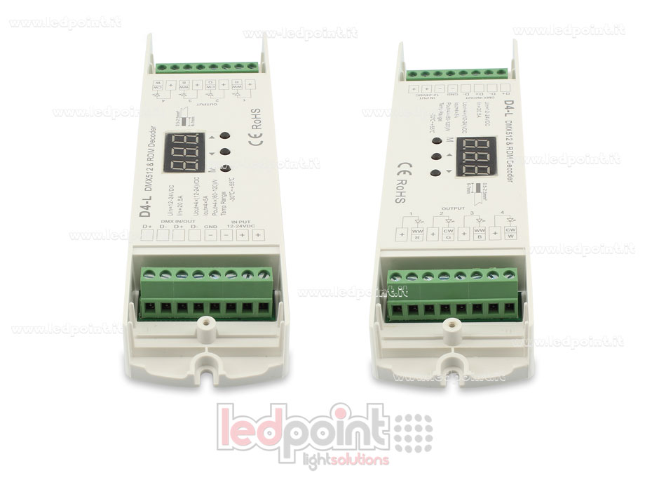 DMX 512 décodeur, 4 canaux 5A chacun, tension 12-24V DC
