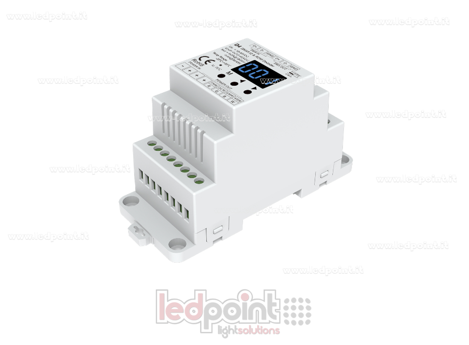 DMX 512 décodeur, 4 canaux 5A chacun, tension 12-24V DC DMX 512 décodeur, 4 canaux 5A chacun, tension 12-24V DC