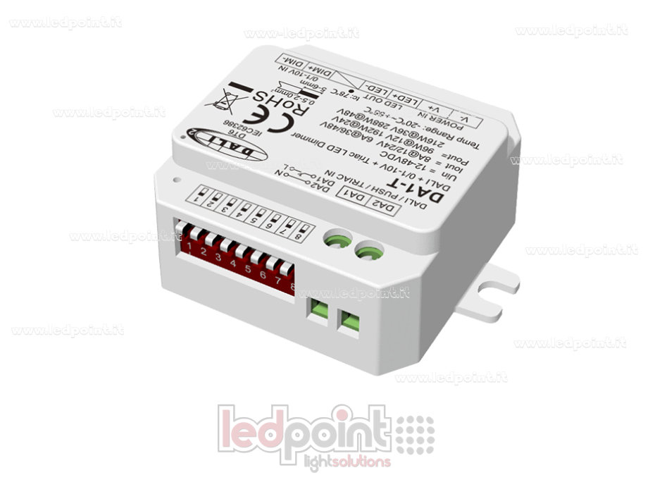Variateur DALI-2 0/1-10V et Triac, 1 canal, 8A, 12-48V DC, tension constante
Variateur DALI-2 0/1-10V et Triac, 1 canal, 8A, 12-48V DC, tension constante