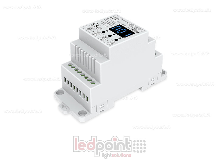 Contrôleur DALI, rail DIN. 4 canaux 5A, 12-48V DC, tension constante (DT6)