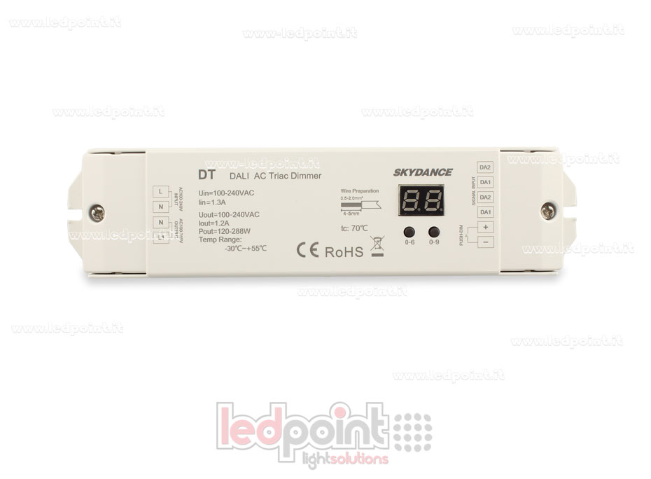 Variateur DALI, 1 canal de 1.2A, 100-240 VAC Triac