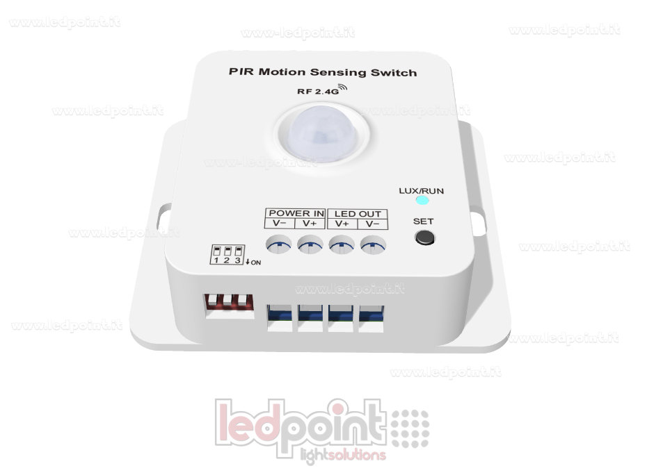 Interrupteur à détecteur de mouvement IRP, 6A*12-24V/4A*36-48V, RF2.4GHz