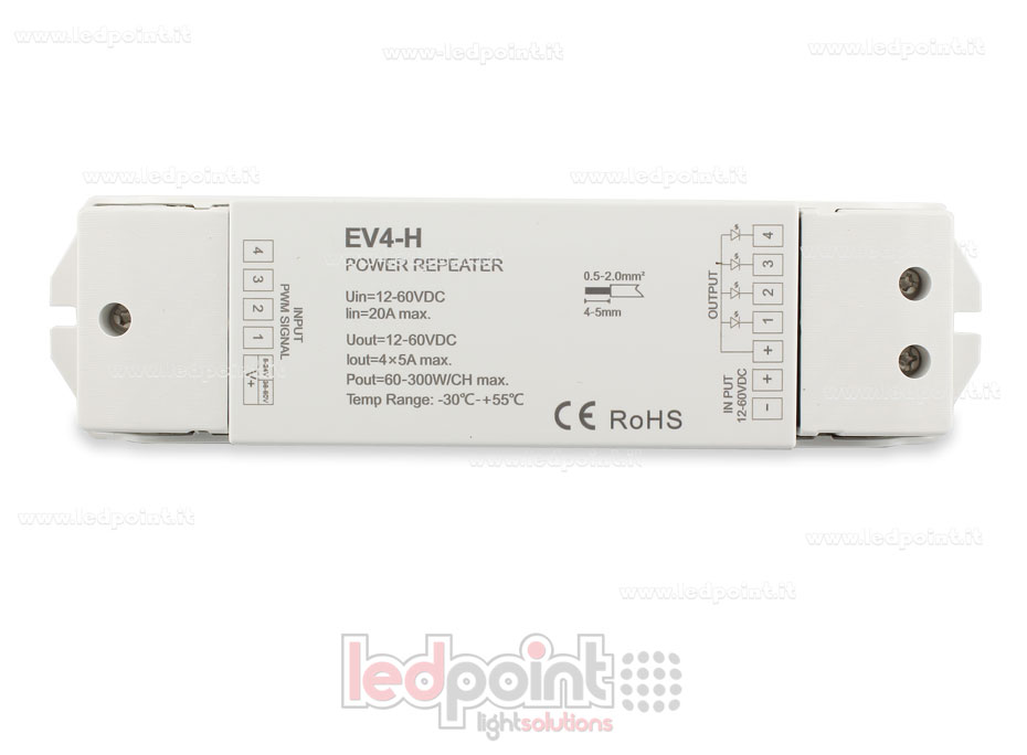 RGB amplificateur de signal 12-60V 20A (4 canaux de 5A)