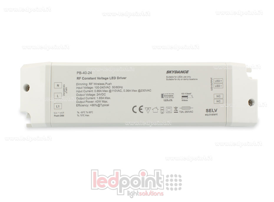 Transformateur 40W 24V Wireless, Push-Dim  SkyDance