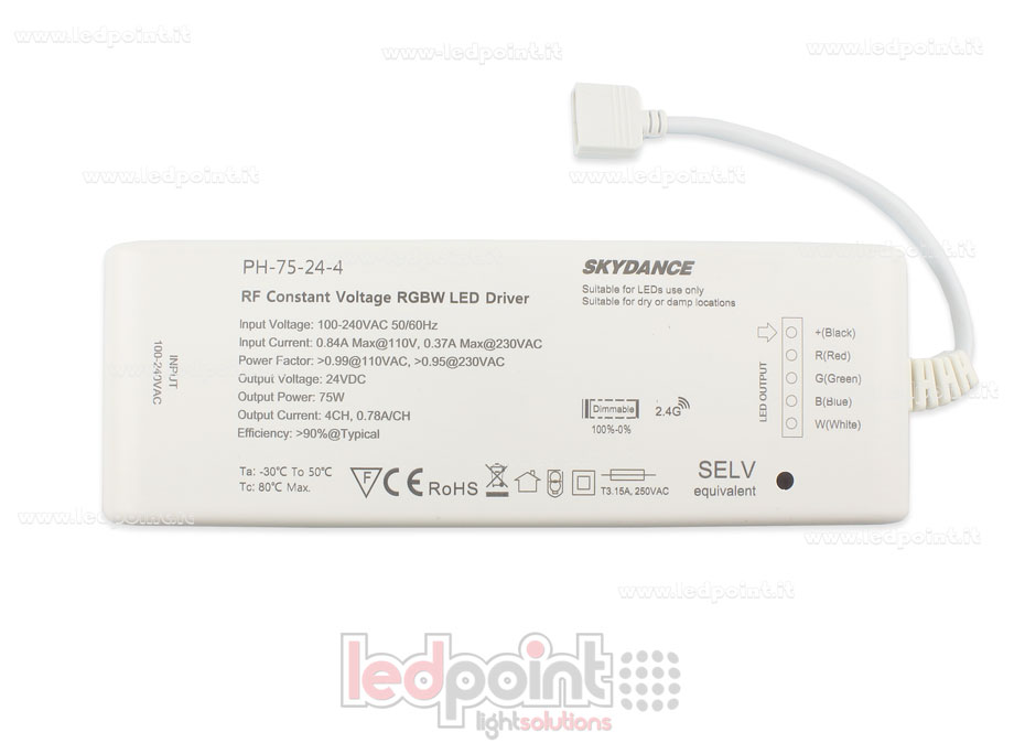 Transformateur 75W 24V, 4 canaux,  Wireless SkyDance