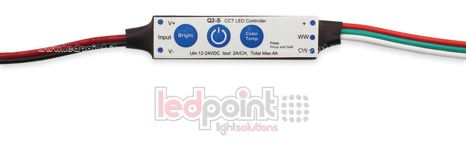 Récepteur variateur mini CCT 12/24V, 2ch 2A/CH 3 touches pas RF