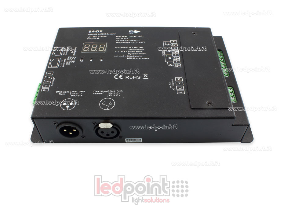 DMX 512 décodeur, 4 canaux 2A chacun, tension 110-240VAC