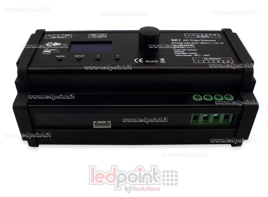 Triac AC DMX512 décodeur, 1 canaux 6A, pour rail DIN