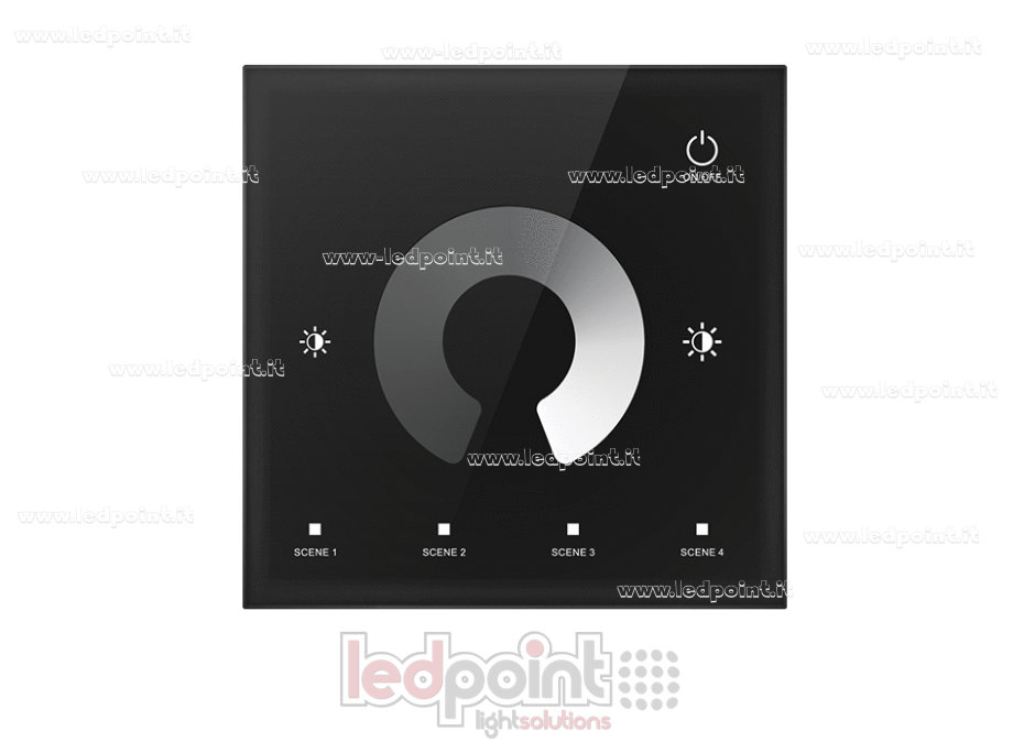 Contrôleur et télécommande murale noire monochrome tactile 4 canaux*3 A, 12-24 V CC, RF 2,4 GHz Contrôleur et télécommande murale noire monochrome tactile 4 canaux*3 A, 12-24 V CC, RF 2,4 GHz
