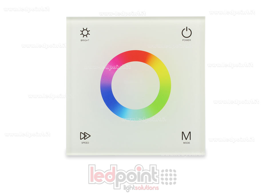 Contrôleur et télécommande murale RF RGB 12-24V, 86x86mm