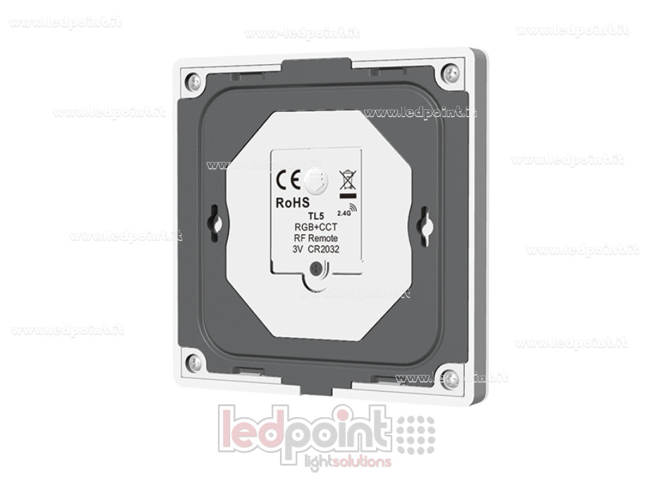 Télécommande murale RGB + CCT à piles, blanche, 4 zones RF 2,4 GHz Télécommande murale RGB + CCT à piles, blanche, 4 zones RF 2,4 GHz
