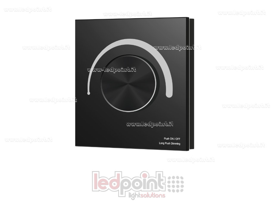 Télécommande Variateur Triac WiFi Mural, 86x86mm, 1 Zone avec Molette, Noir