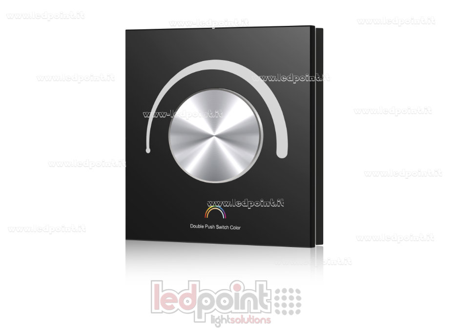 Télécommande Murale WiFi et RF, 12-48VDC, 3 Canaux x 4A, 86x86mm, 1 Zone avec Molette, Noir