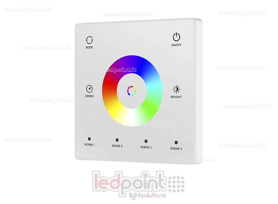 Télécommande murale SPI RF RGB, RGBW, à piles, blanche, 3 V CC, RF 2,4 GHz Télécommande murale SPI RF RGB, RGBW, à piles, blanche, 3 V CC, RF 2,4 GHz