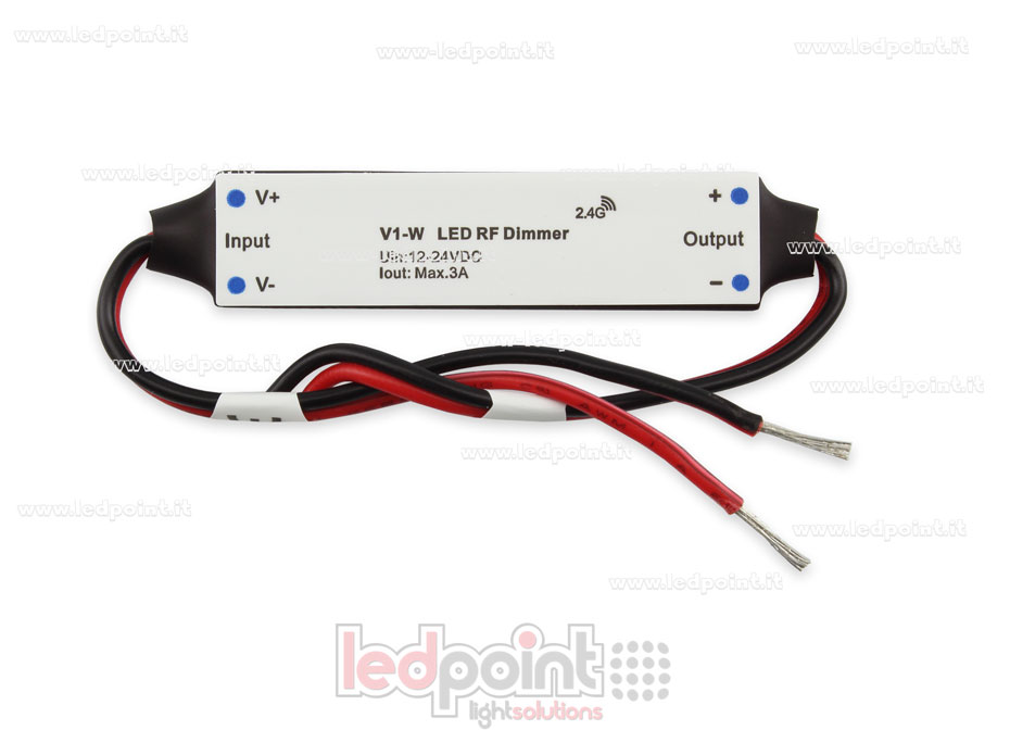 Mini récepteur variateur, pour installation profilée, monochrome, 12 / 24V, 1ch 3A / CH, RF 2.4G