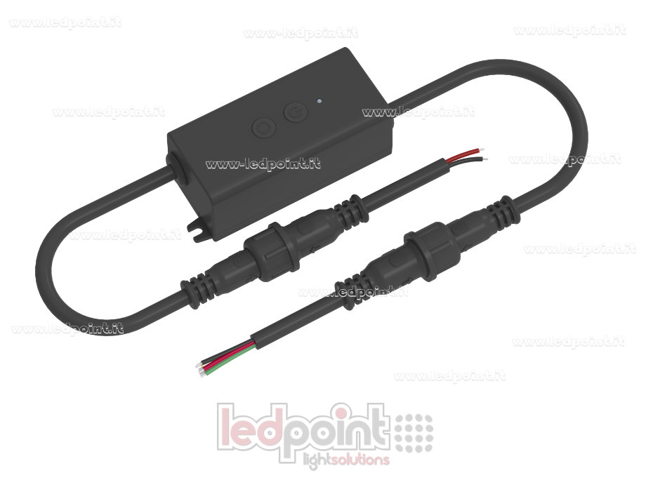 Mini-contrôleur LED RF RGB + CCT, 5 canaux, IP67, 12/24 V CC, 1 A × 5 canaux, RF 2,4 GHz