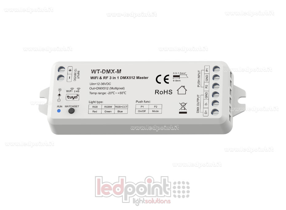 Maître Wi-Fi et RF 2,4 GHz 3 en 1 DMX512 12-36 V