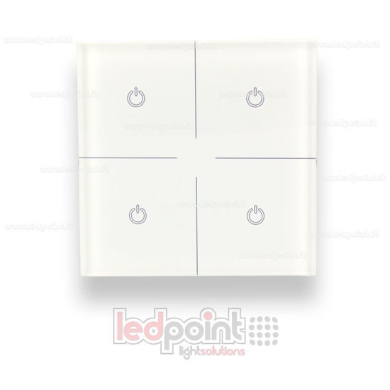 Image de Maître DMX et télécommande monochromatique RF murale, blache, 4 zones, 86*86mm