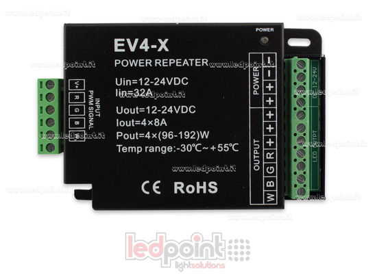 Image de RGBW amplificateur de signal 12-24V 32A (4 canaux de 10A)