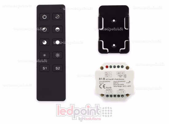 Image de Kit télécommande + contrôleur monocouleur avec bouton triac 100/230V, RF 2.4G