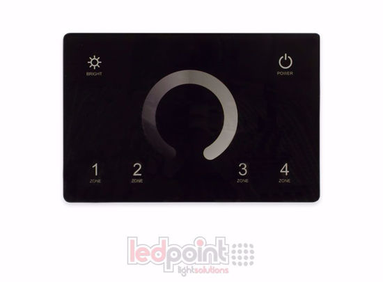 Image de Master DMX et télécommande monochromatique  RF murale, noire, 4 zones, 120x80mm par boîte 503