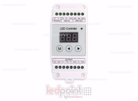 Image de DMX 512 décodeur, 4 canaux 5A chacun, tension 12-24V DC