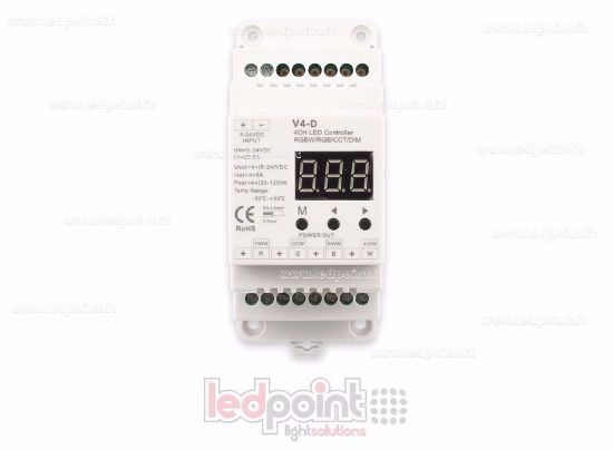 Image de Récepteur contrôleur RGBW 12/24V, 4ch*5A, RF 2.4G pour barre DIN