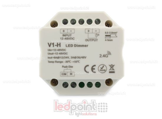 Image de Récepteur variateur pour de boîte de jonction murale, monochrome avec bouton poussoir 1CH * 4A / 8A 12-48VDC, RF 2.4G