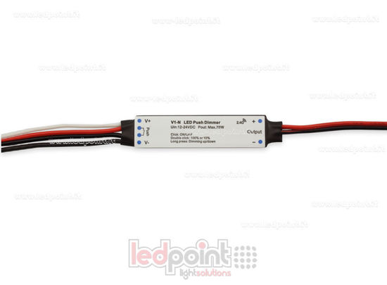 Image de Récepteur variateur mini monochromatique pour l'installation de profilés avec bouton 12/24V, 1ch 3A/CH, RF 2.4G