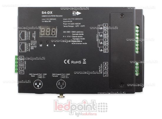 Image de DMX 512 décodeur, 4 canaux 2A chacun, tension 110-240VAC