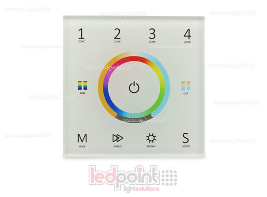 Image de Télécommande maître RGB+CCT 4 zones blanc murale RF2.4G + DMX512