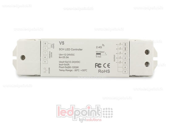 Image de Variateur RGB+CCT 5/24V, 5ch*4A, RF 2.4GHz
