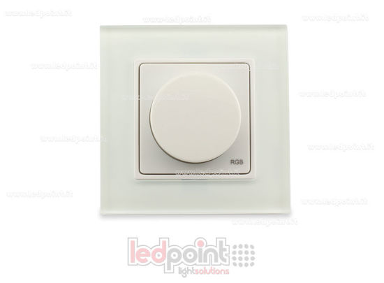 Image de Télécommande murale en verre 86x86mm RGB 1 zone avec roulant RF2.4G