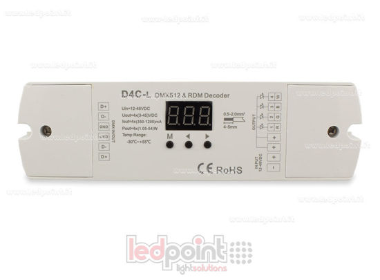 Image de DMX 512 décodeur, courant constant 4 canaux 350-1200mA chacun, tension 12-48V DC