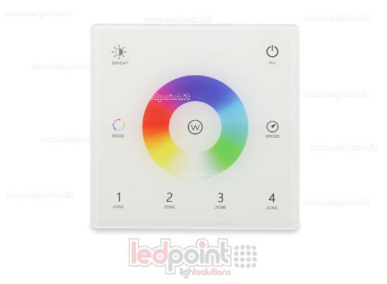 Image de Télécommande murale slim RGB/RGBW, à piles, blanche, 4 zones RF2.4G