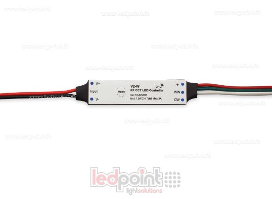 Image de Mini récepteur variateur, pour installation profilée, CCT, 12 / 24V, 2ch 1,5A / CH, RF 2.4G