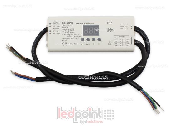 Image de DMX 512 décodeur IP67 étanche, 4 canaux 5A chacun, tension 12-36V DC
