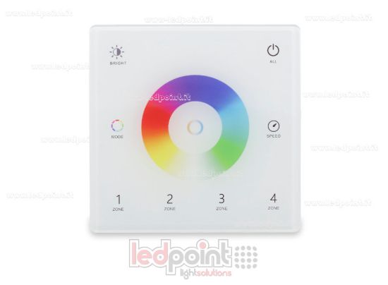 Image de Télécommande murale slim RGB+CCT, à piles, blanche, 4 zones RF2.4G