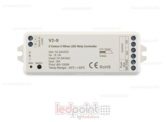 Image de Récepteur contrôleur pour CCT à 2 fils 12-24V, 1ch*5A, RF 2.4G