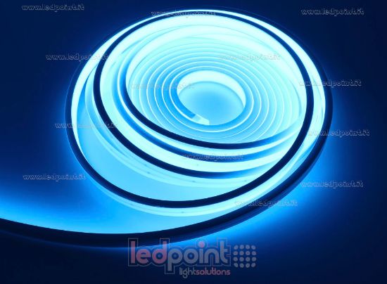 Image de Ruban led 5m bleu glacier 2025 264leds/m 24V 12W/m, IP67 silicone solide blanche