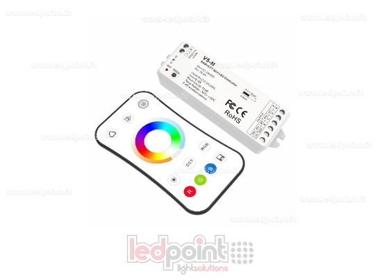 Image de Kit télécommande + contrôleur RGBCCT 12/24 V, 5 canaux*3 A, max. 15,5 A, RF 2,4 G