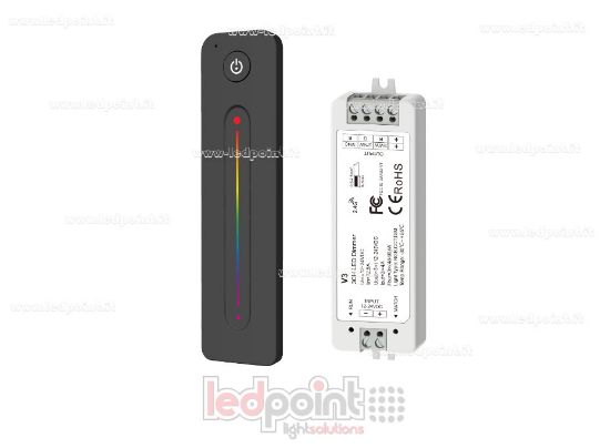 Image de Kit de télécommande + contrôleur RGB 12/24V, 3ch*4A, RF 2.4G