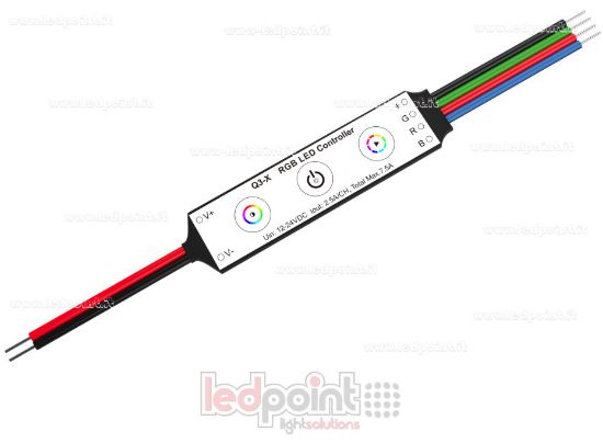 Image de Mini Récepteur Variateur RGB 12/24V, 3ch*2,5A, 3 Touches, sans RF