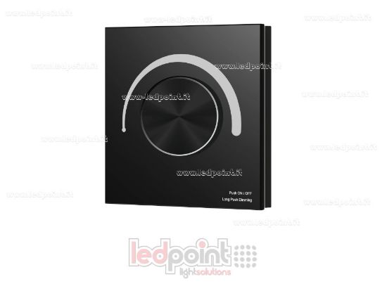 Image de Télécommande Variateur Triac WiFi Mural, 86x86mm, 1 Zone avec Molette, Noir