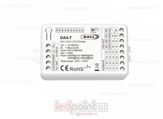Image de Variateur DALI-2, 4 canaux, 5A, 12-48V DC, tension constante