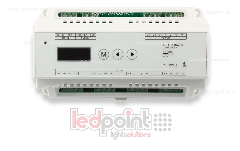 DMX 512 décodeur, 12 canaux 5A chacun, tension 12-36V DC SK-D12