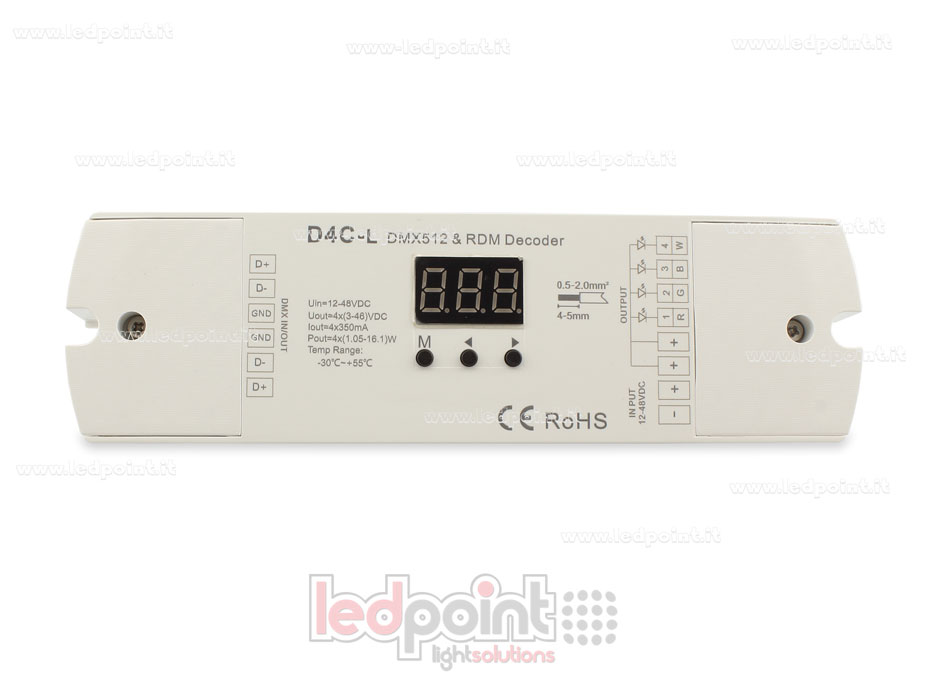 DMX 512 décodeur, courant constant 4 canaux 150-500mA chacun, tension 12-48V DC SK-D4C-L(150-500)