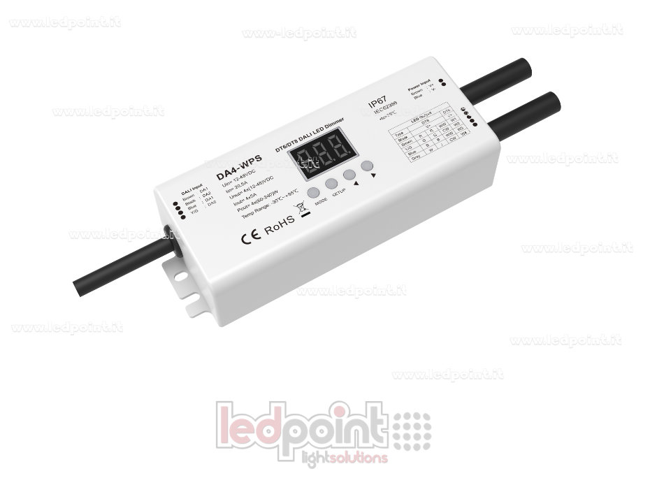 Gradateur DALI Étanche, 4ch*5A, 12-24V or 3A 36-48V, tension constante SK-DA4-WPS