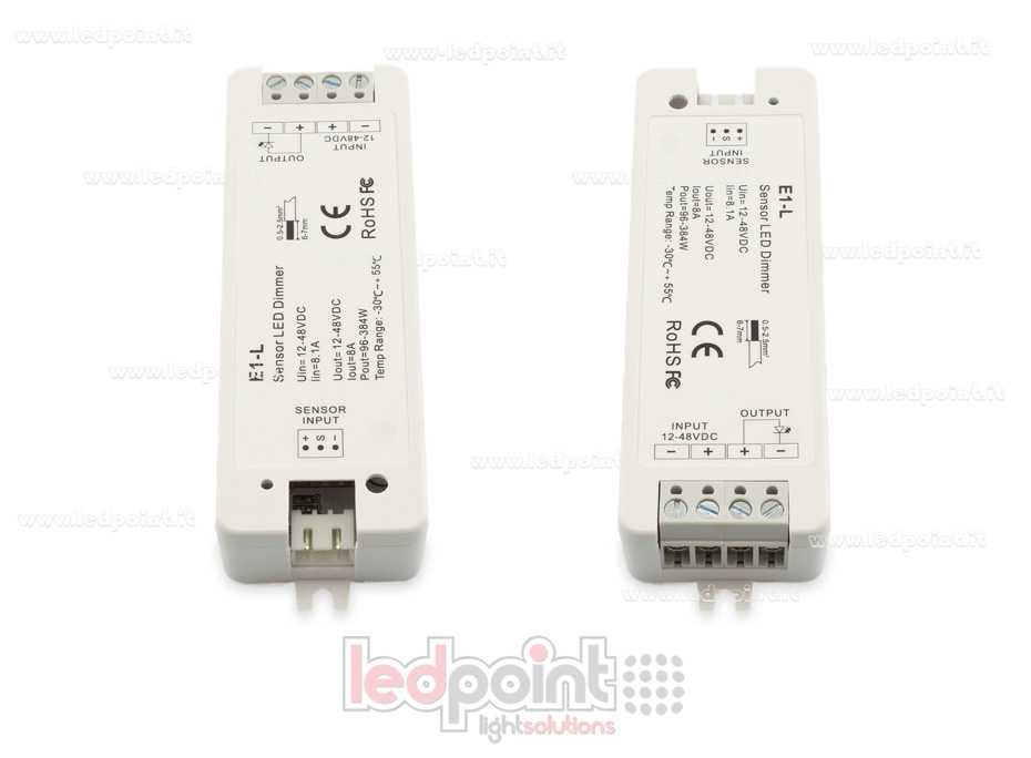 Variateur on/off monochromatique avec sortie pour capteurs 12/48V, 1chx8A SK-E1-L